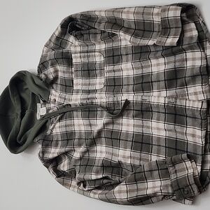 Passport Gray and Brown Plaid Shirt